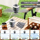 Portable Ceiling Fan with Light 18" – 12000mAh Battery & Remote for Camping Gazebo Patio