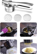 3-in-1 Stainless Steel Potato Ricer – Multi-Function Masher & Juicer