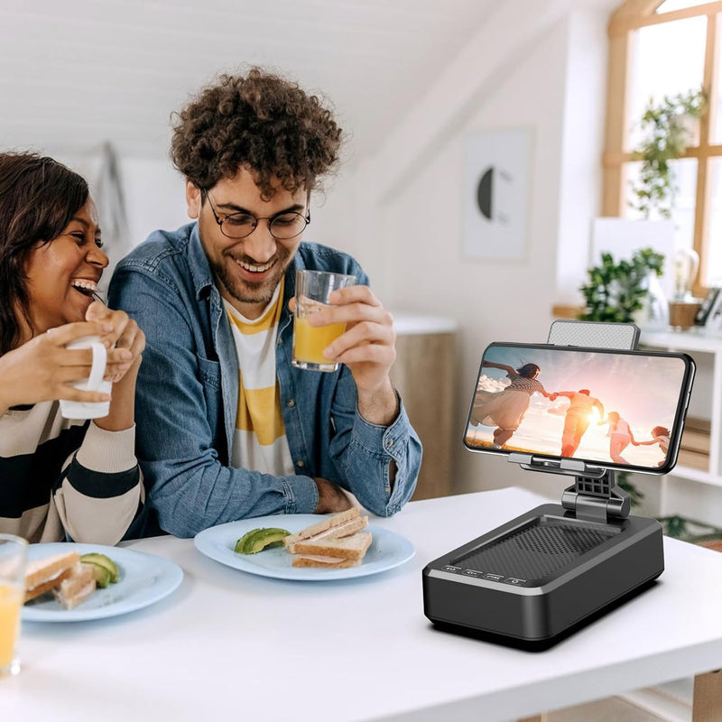Phone Stand with Wireless HD Bluetooth Speaker and Anti-Slip Base