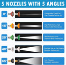 High-Pressure Washer Gun – 5 Nozzles - 4350 PSI - M22 & Karcher QC