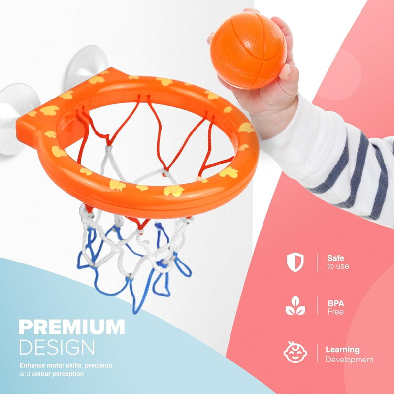 Basketball Hoop with Suction Cup – Interactive Tub Toy for Kids & Toddlers