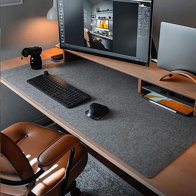 Extra Large Felt Desk Mat – 100x40cm Pad Protector for Office Keyboard & Mouse