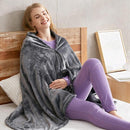 USB Electric Heating Blanket Shawl – Plush Coral Fleece with 3 Heat Settings