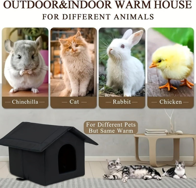 Indoor Outdoor Cat House – Enclosed Rainproof Sunproof & Coldproof Bed for Cats