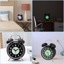 Twin Bell Alarm Clock 4 Inch – Rechargeable Luminous Retro Silent with Backlight