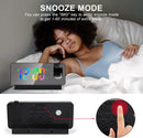 Projection Alarm Clock – LED Display 180° Projector Temp Snooze Night Mode Mains Powered