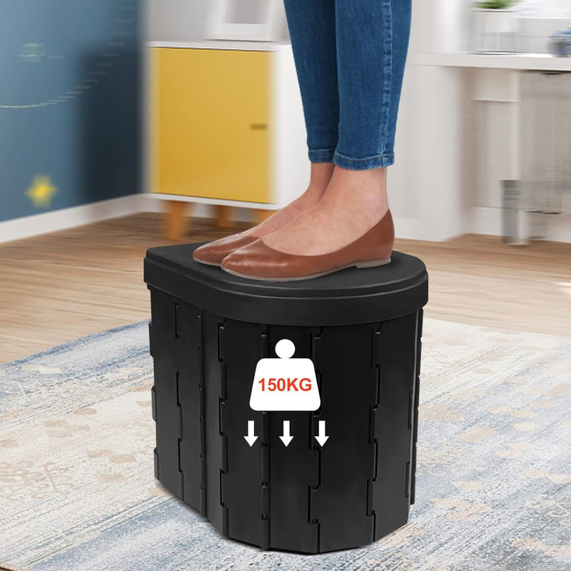 Portable Folding Camping Toilet – Lightweight Adjustable Porta Potty for Travel