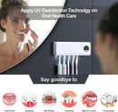 Wall-Mounted Toothbrush Holder with UV Sanitizer – Rechargeable Timer & Organizer