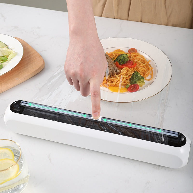 Cling Film & Aluminum Foil Dispenser with Slide Cutter – Reusable Kitchen Organizer
