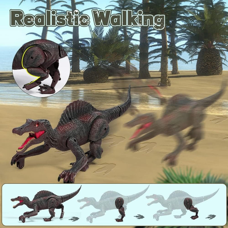 Remote Control Dinosaur Toy – Rechargeable Spinosaurus with Lights & Spray Mist
