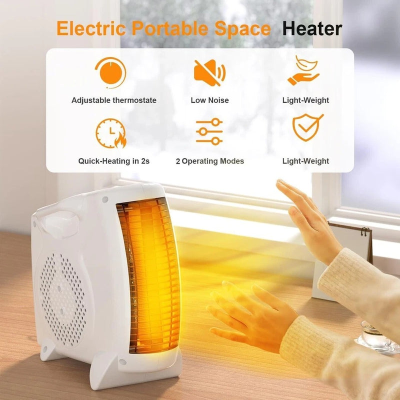 Portable 1200W Fan Heater – Fast Heating Energy-Efficient Mini Space Heater