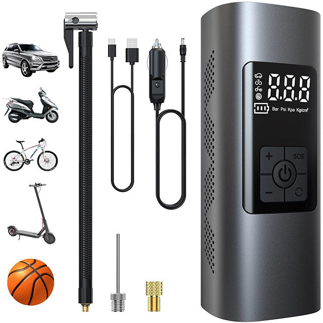 Rechargeable Electric pump - 6000 mah  Portable Air Compressor Inflator For Cars Motorcycle and Bicycles