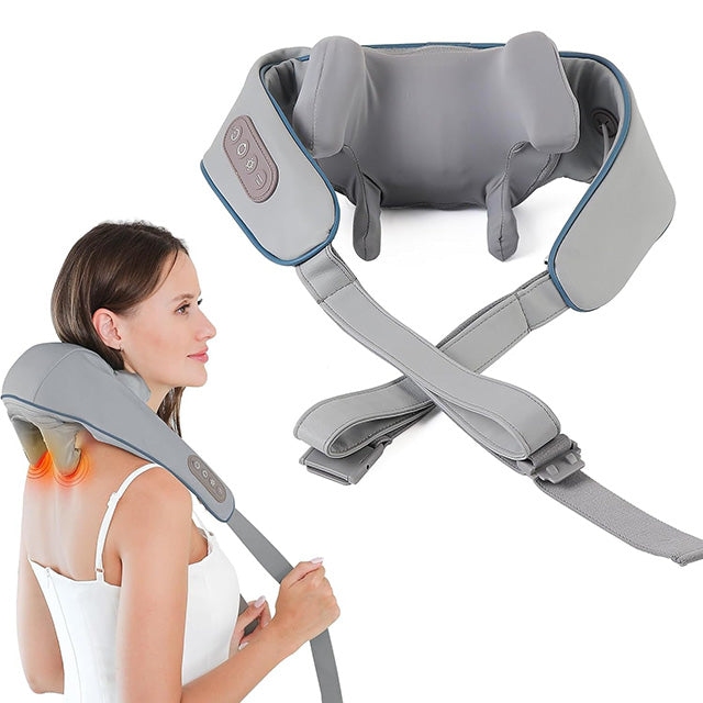 Wireless Shiatsu Neck & Shoulder Massager – Heated Kneading for Relaxing Pain Relief
