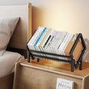 Stainless Steel Desktop Bookcase – 40cm Shelf Organizer for Books Records & Magazines