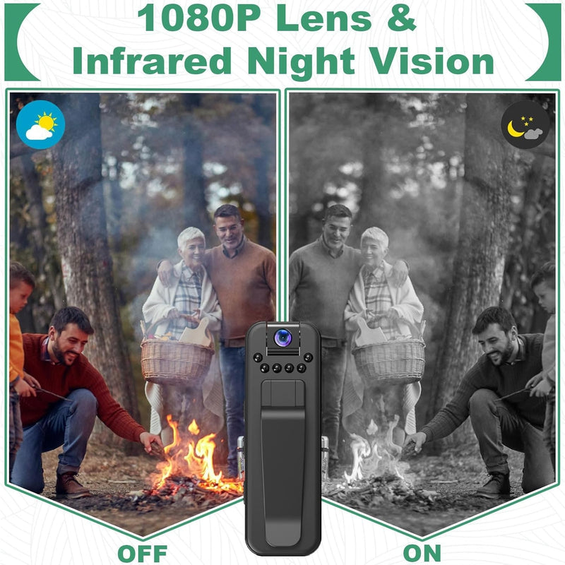 Mini Body Hidden Camera – 1080P HD Wearable Cam with 180° Lens & Night Vision