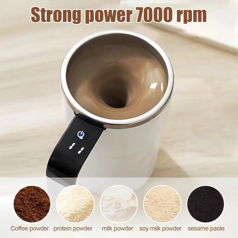 Auto Stirring Coffee Mug – 400ml Rechargeable Stainless Steel Cup