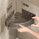 2 Tier Adhesive Corner Shower Caddies– No-Drill Bathroom & Kitchen Rack with Towel Holder