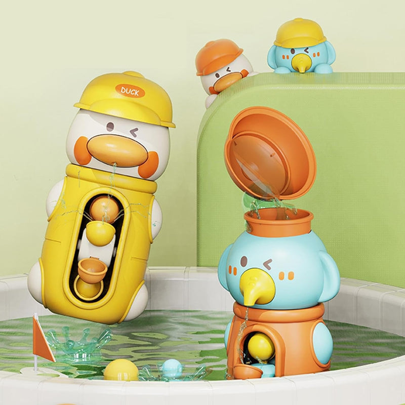 Kids Bath Toys – Cute Duck & Elephant Waterwheel Set