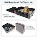 Collapsible Travel Cat Litter Tray– Portable Leak-Proof & Water-Resistant with Lid & Hard Bottom