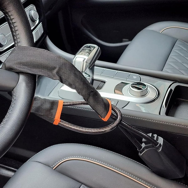 Universal Steering Wheel Lock – Anti-Theft Wire Lock Security Device