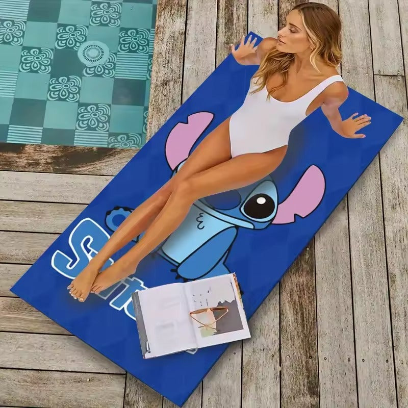 Stitch Microfiber Beach Towel – Quick-Dry Sand-Free for Kids & Adults
