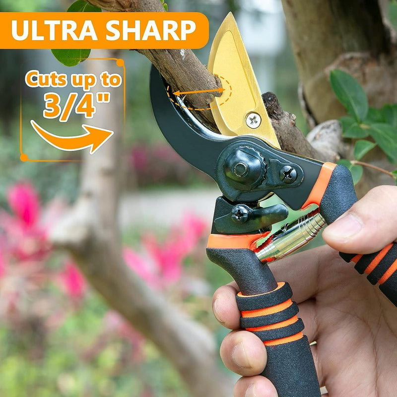 Professional Garden Secateurs – Bypass Pruning Shears for Branches Hedges & Flowers