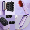 Cordless Hair Straightener Brush – Rechargeable Anti-Scald Portable Hair Straightening Comb