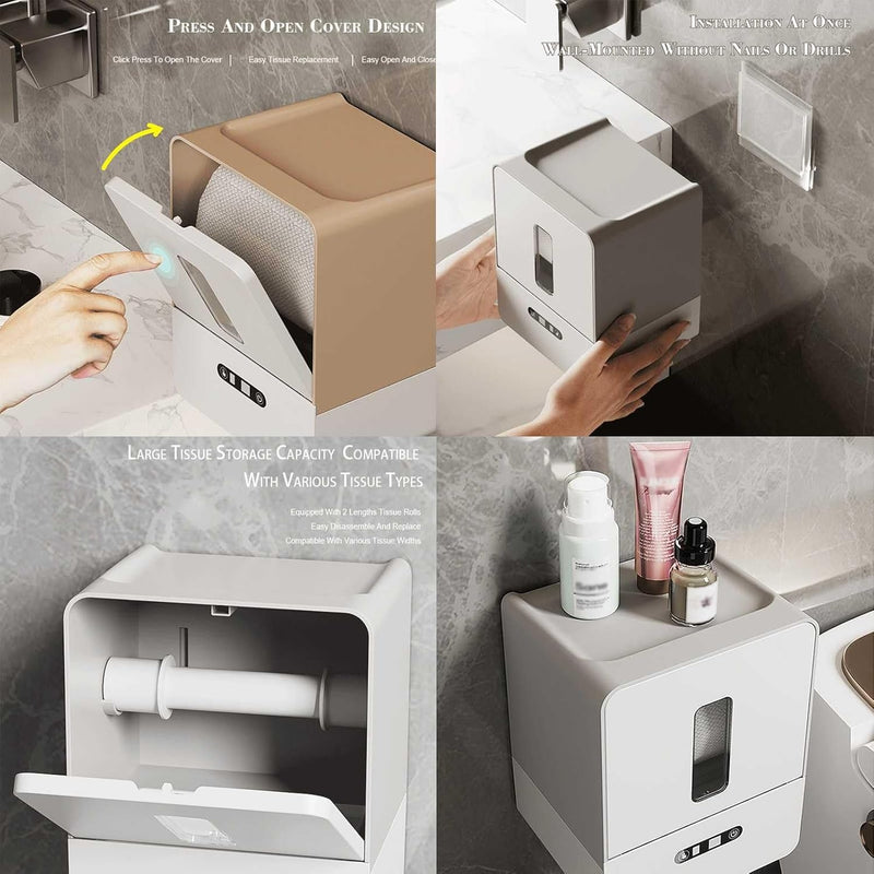 Touchless Paper Towel Dispenser – Smart Wall-Mount Toilet Roll Holder with Night Light