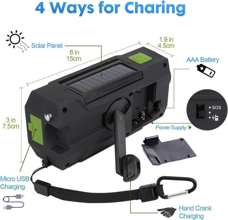 Solar Hand Crank Emergency Radio – AM/FM & Flashlight