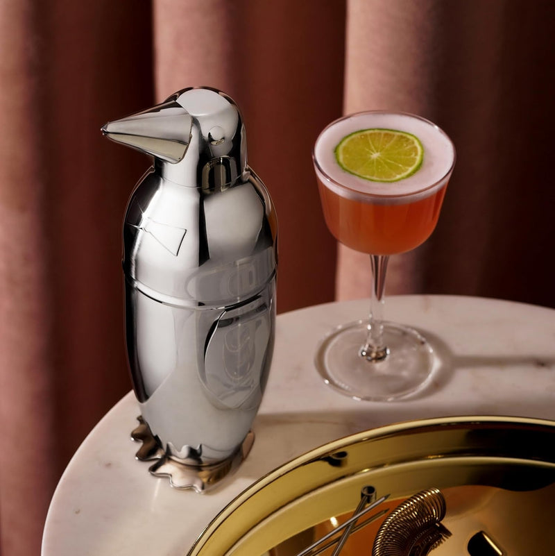 Penguin Cocktail Shaker 17oz – Professional Stainless Steel Shaker with Built-In Strainer