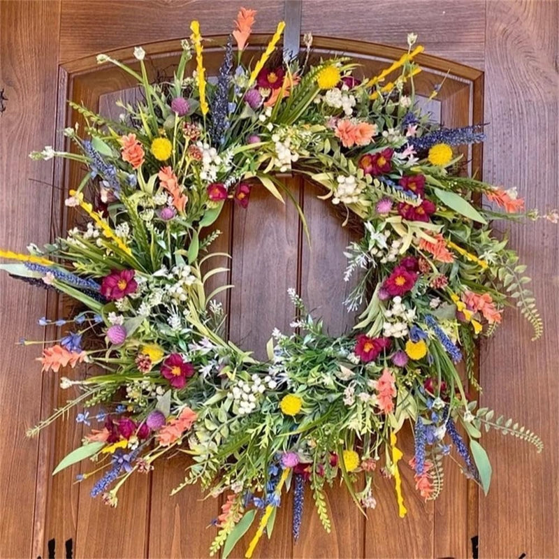 Artificial Door Wreath - Outdoor Flowers