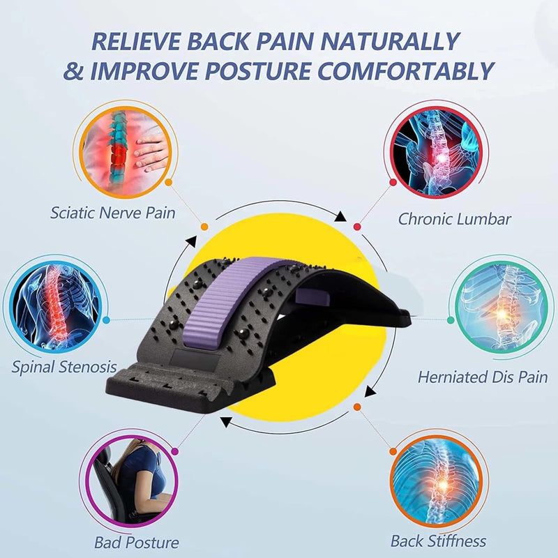 Back Stretcher – 4 Level Lumbar Support with Acupressure & Magnetic Therapy