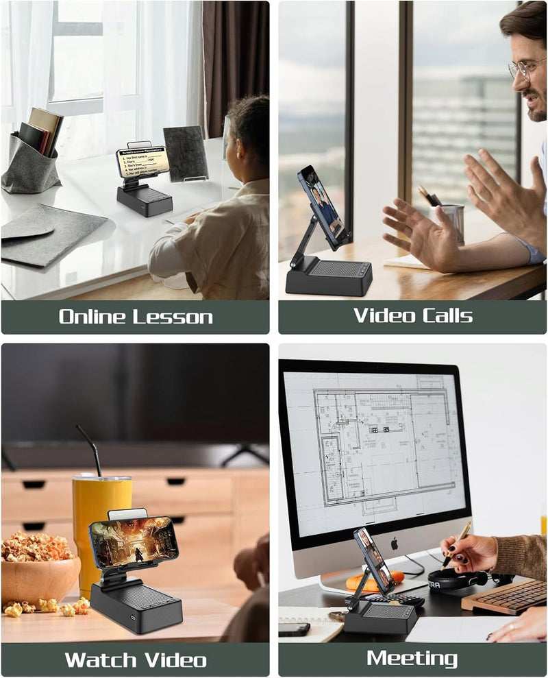 Phone Stand with Wireless HD Bluetooth Speaker and Anti-Slip Base