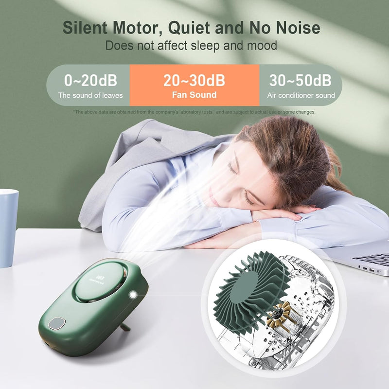 Portable Neck Fan – Hands-Free USB Rechargeable - 3 Speeds