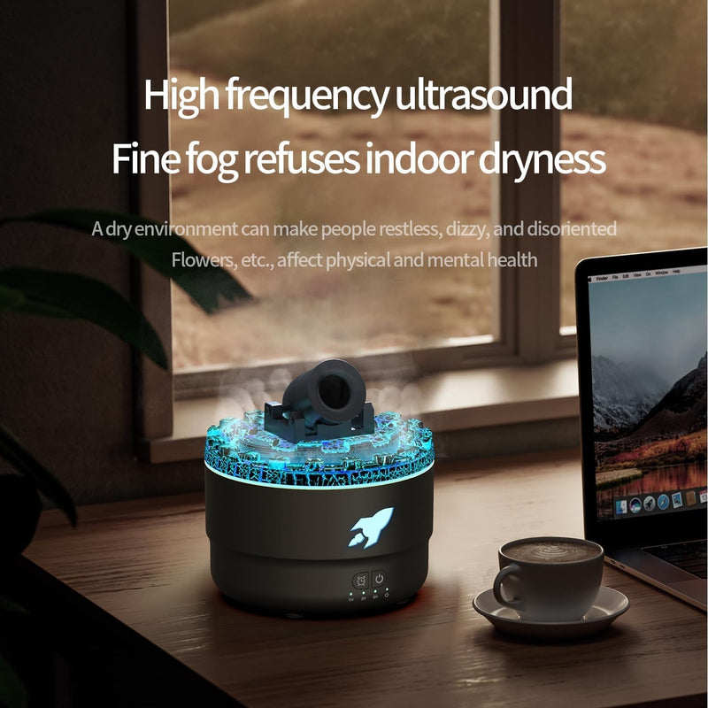 Aroma Cannon Humidifier – Mini Diffuser with 7-Color LED & 2 Modes