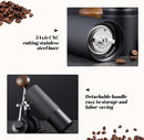 Manual Coffee Grinder – Adjustable Stainless Steel Burrs 25g Capacity Wooden