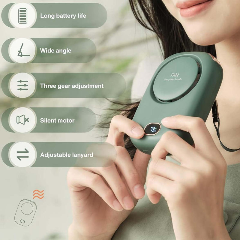 Portable Neck Fan – Hands-Free USB Rechargeable - 3 Speeds