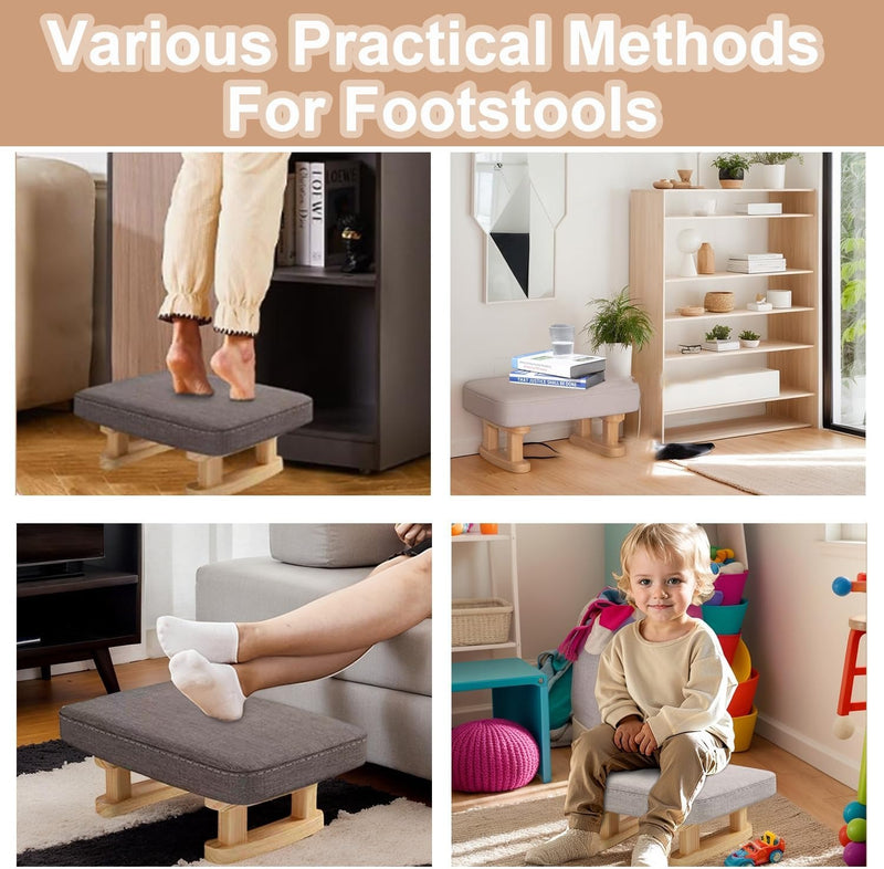 Modern Footstool – Pouffe with Removable Padded Seat Comfortable Foot Rest
