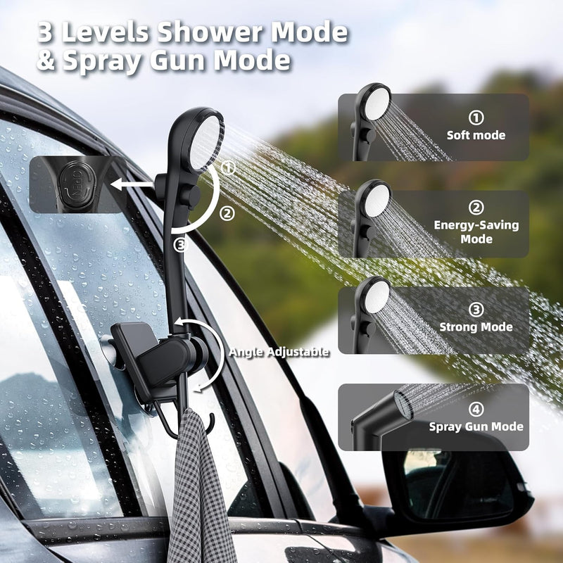 Rechargeable Camping Shower – 20L Bucket 6000mAh Battery & Digital Display