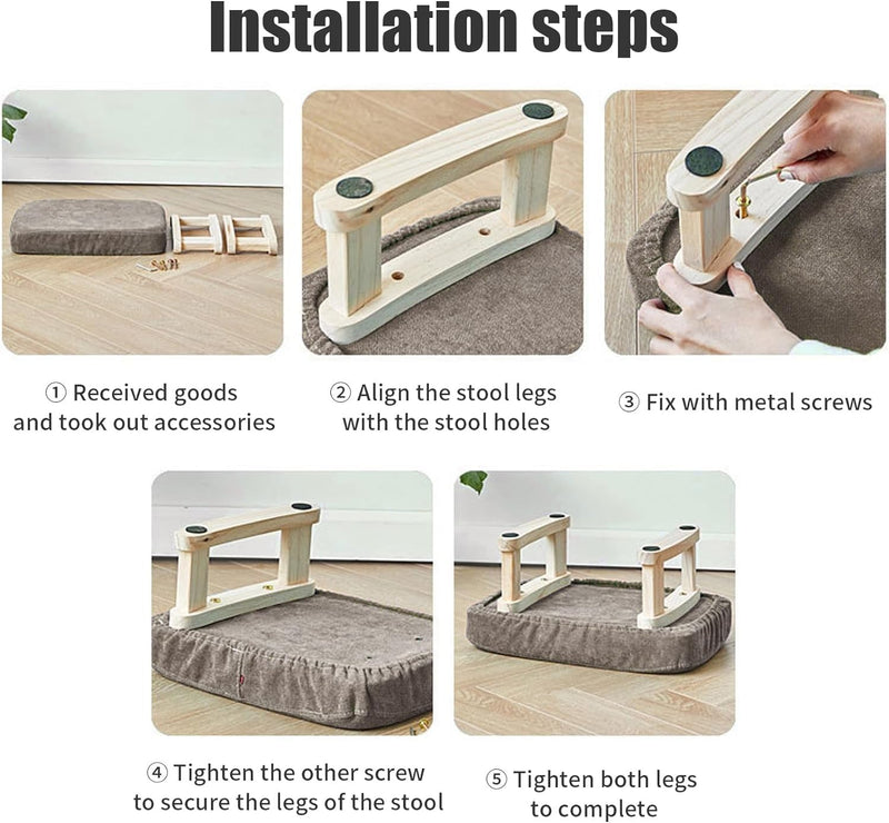 Modern Footstool – Pouffe with Removable Padded Seat Comfortable Foot Rest