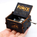 Star Wars Wooden Music Box – Hand-Crank Vintage Laser-Engraved Musical Box