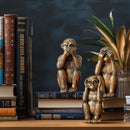 3-Piece Wise Monkeys Statue Set Ornaments – Hear No Evil See No Evil Speak No Evil Figurines