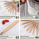 37-Piece Kitchen Utensils Set – Heat-Resistant Silicone Cooking Tools with Wooden Handles