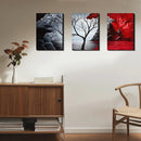 3-Piece Abstract Landscape Canvas Wall Art – Clouds & Trees Framed Modern Oil Painting