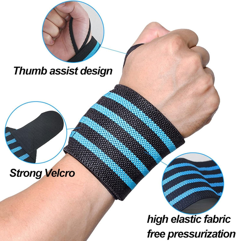 Compression Wrist Wraps – Elastic Wrist Support Brace for Weightlifting Pack of 2