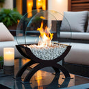 Compact Bio Ethanol Tabletop Fire Pit – Ventless Glass Fire Bowl for Indoor & Outdoor Use