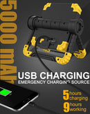 Rechargeable LED Work Light – 360° Rotating Waterproof Floodlight & Power Bank
