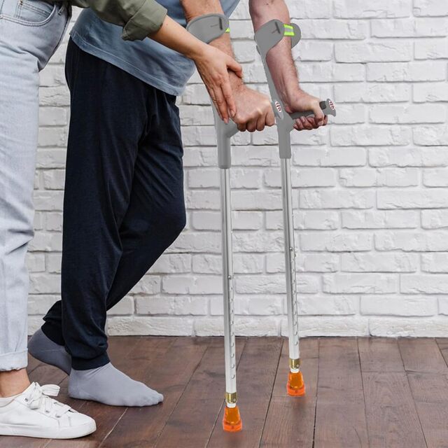 Lightweight Folding Forearm Crutches – Height Adjustable with Ergonomic Handle & Non-Slip Base