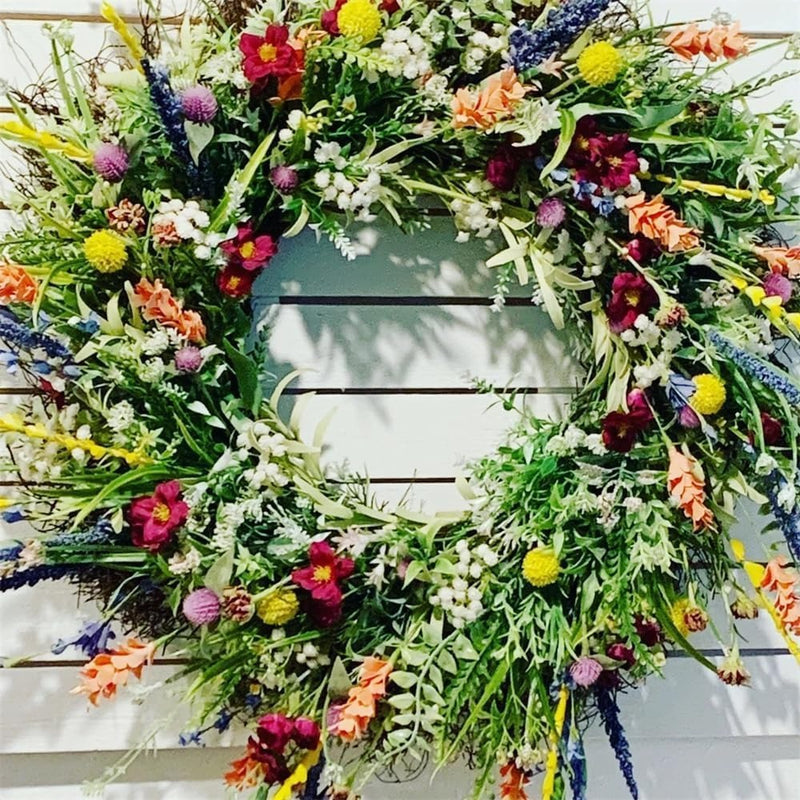 Artificial Door Wreath - Outdoor Flowers