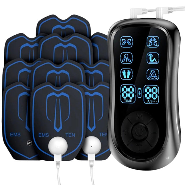 TENS Machine for Pain Relief 8 Patches – EMS Massager with 6 Modes & 19 Intensity Levels